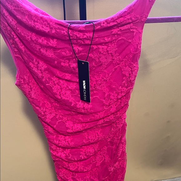 Fashion Nova Hot Pink Lace Dress - Picture 5 of 5
